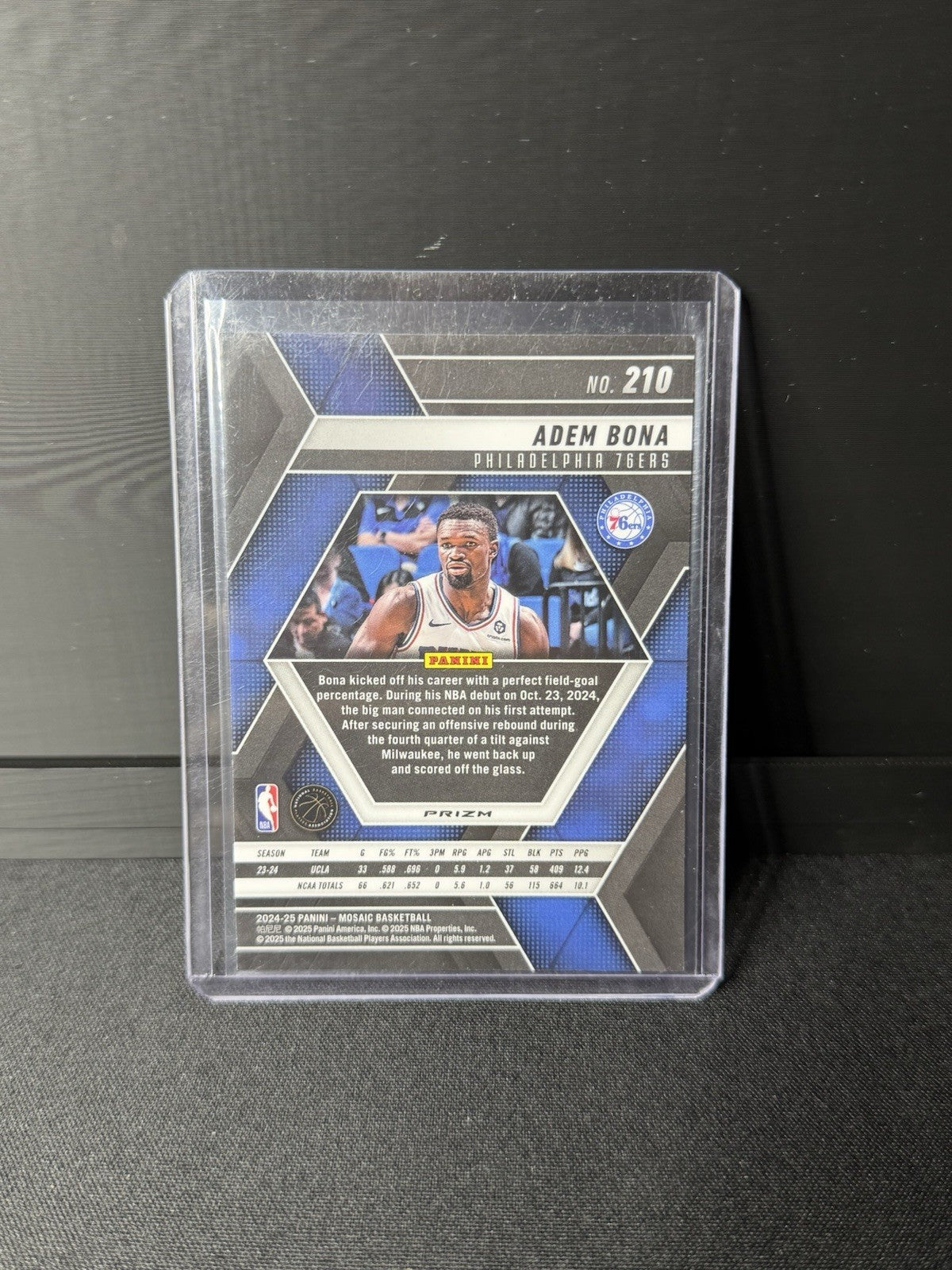 2024-25 Panini Mosaic - Rookies Adem Bona #210 Genesis Mosaic Prizm (RC)1