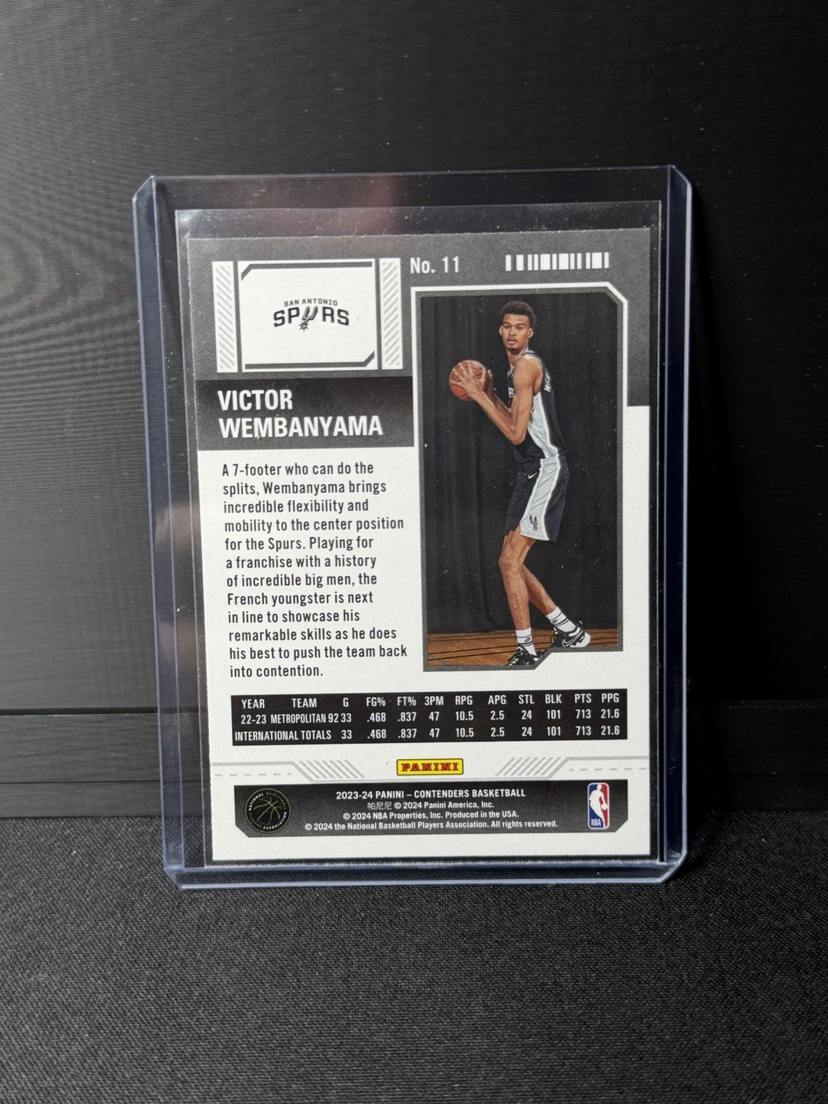 Panini 2023-24 Contenders Season Ticket Victor Wembanyama Rookie #11 Spurs1