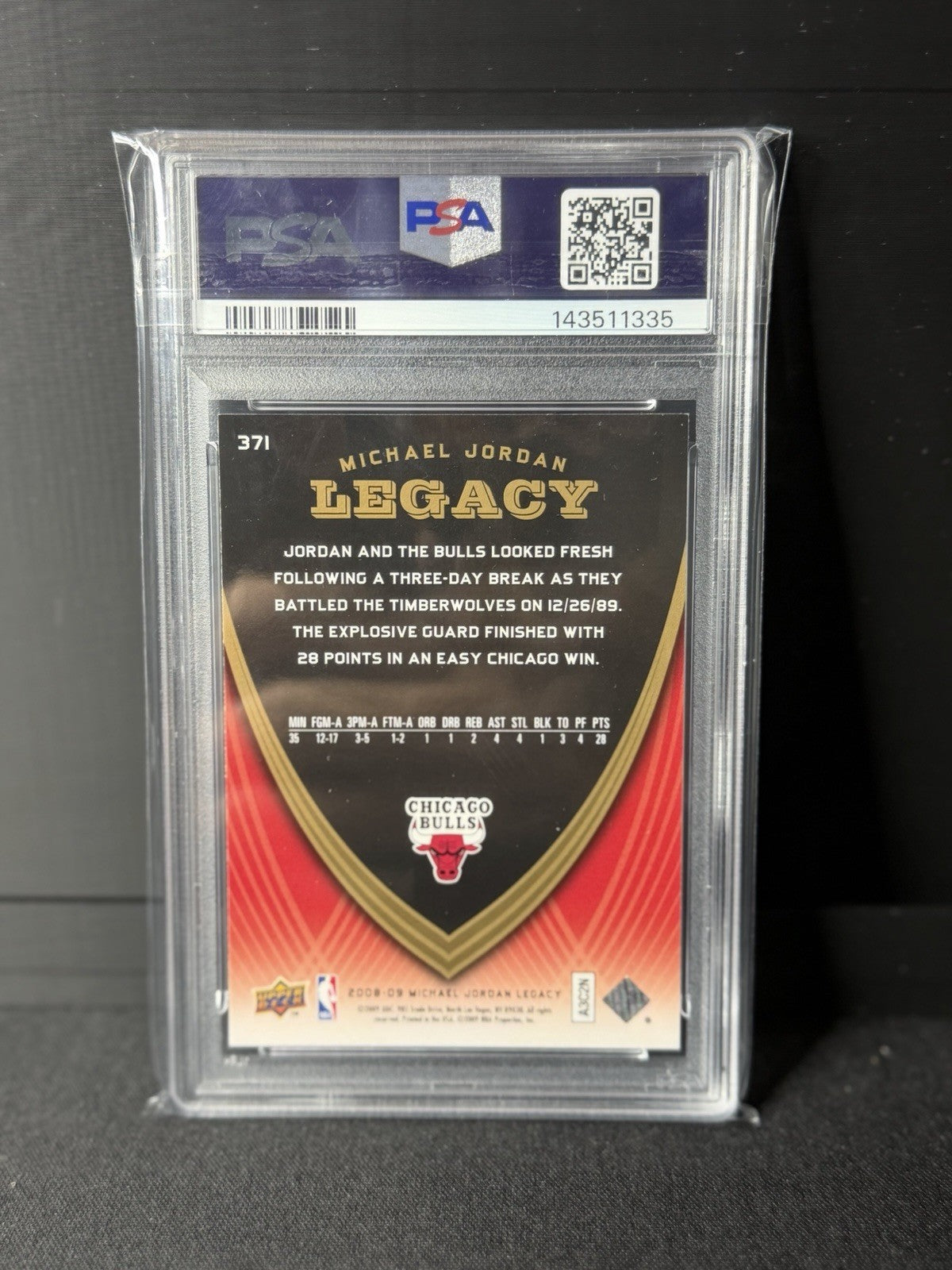 Upper Deck 2008-09 Michael Jordan Legacy #371 PSA 9 Chicago Bulls Basketball1