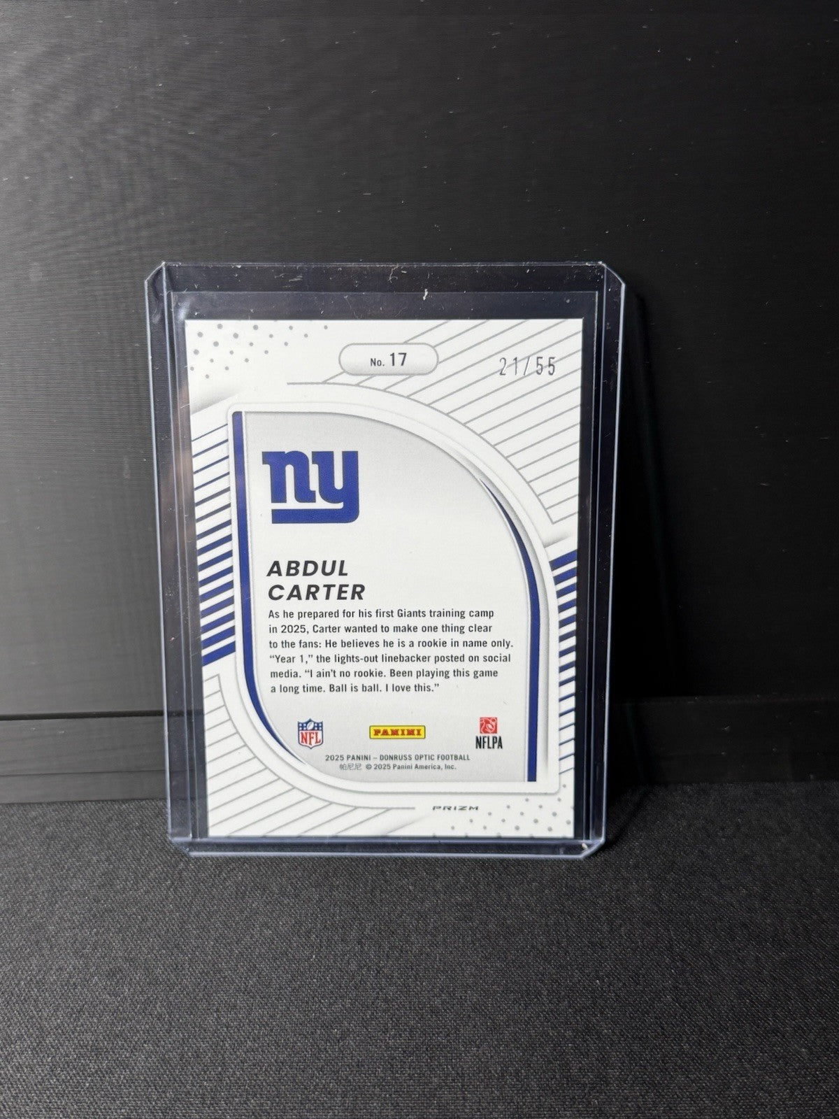 Abdul Carter 2025 Panini Donruss Optic #17 Ice Prizm Hidden Potential RC /551