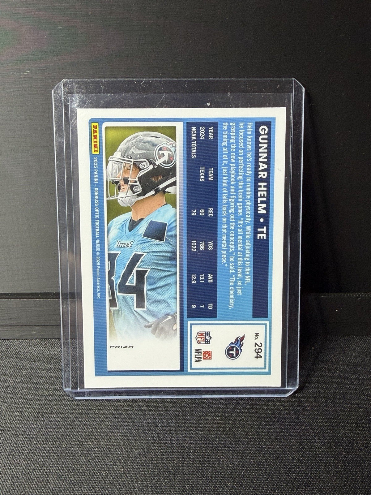 2025 Donruss Optic Gunnar Helm holo Rated Rookie Prizm #294 Titans Football1