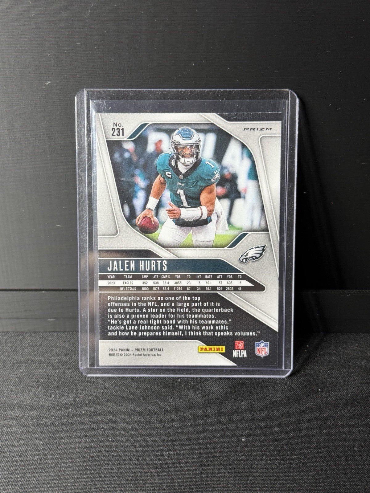 Panini Prizm 2024 Jalen Hurts Green Ice Prizm #231 Philadelphia Eagles1