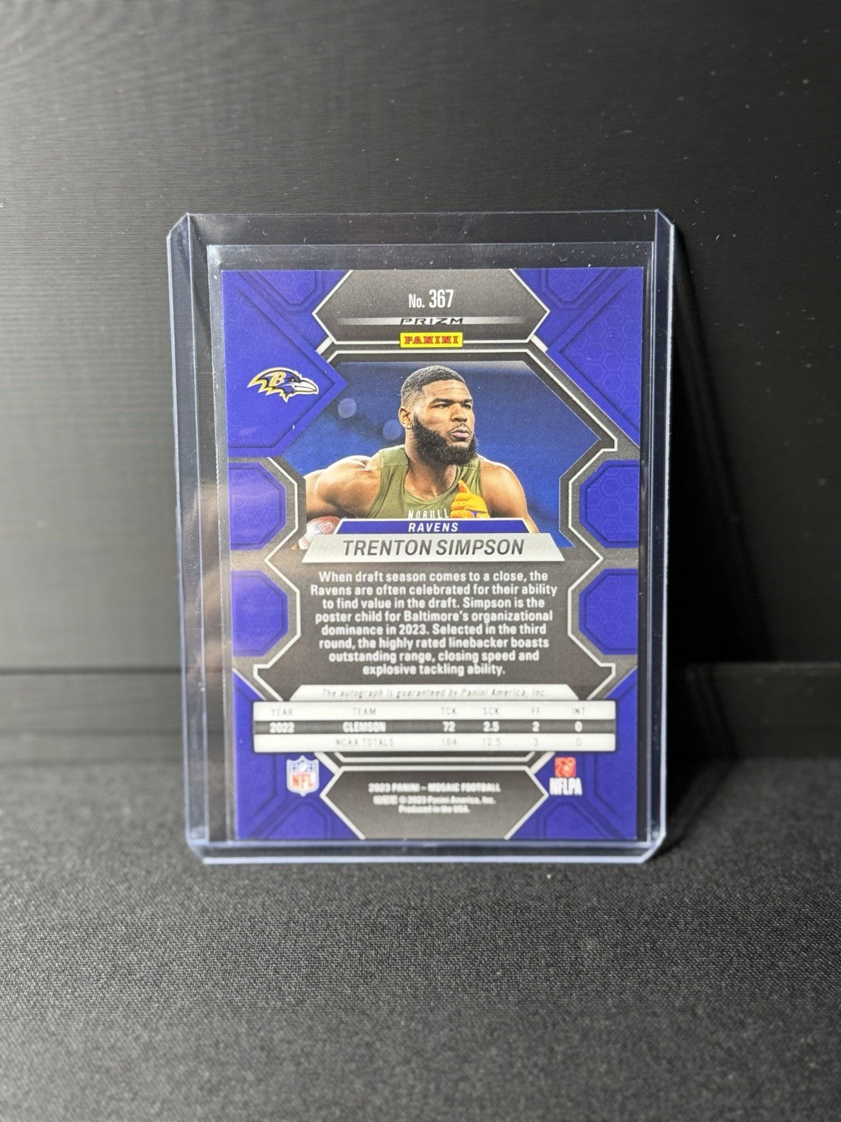 2023 Mosaic Trenton Simpson blue disco Rookies RC #367 Baltimore Ravens NFL1