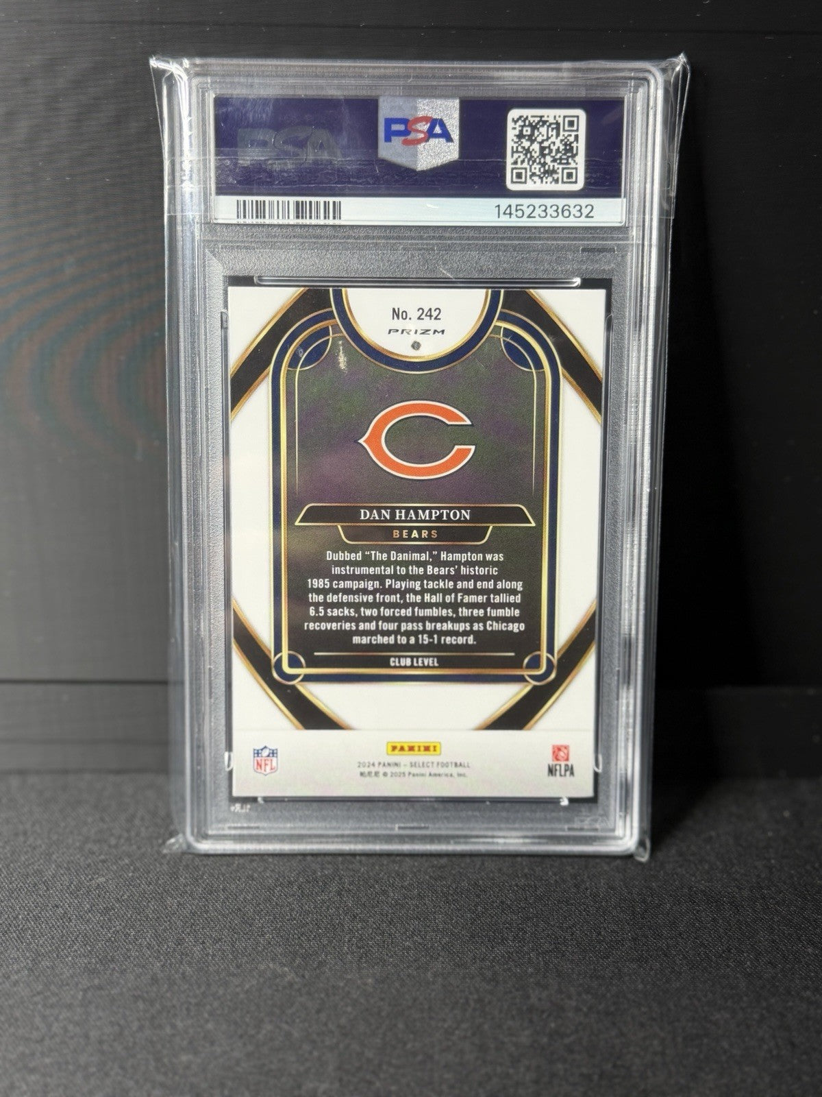 Panini 2024 Select Dan Hampton Cosmic Club Level #242 PSA 9 Bears NFL1