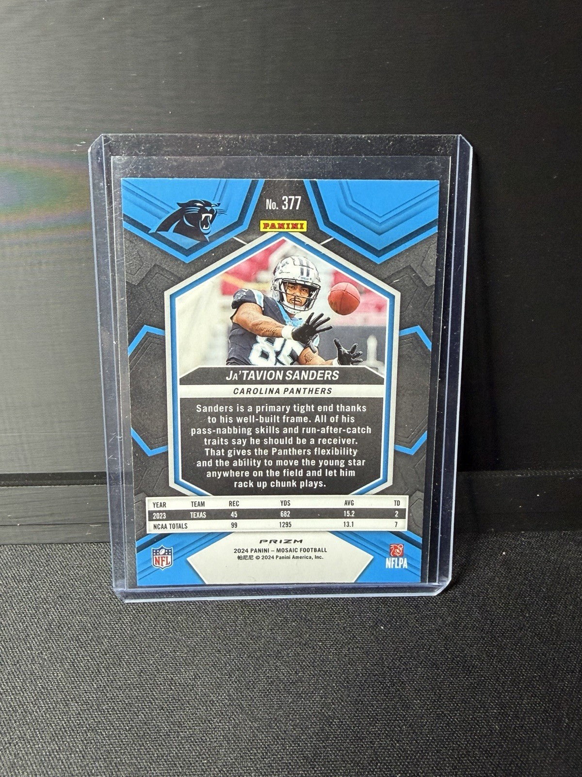 2024 Mosaic Ja'Tavion Sanders red sparkle RC Rookie #377 Carolina Panthers NFL1