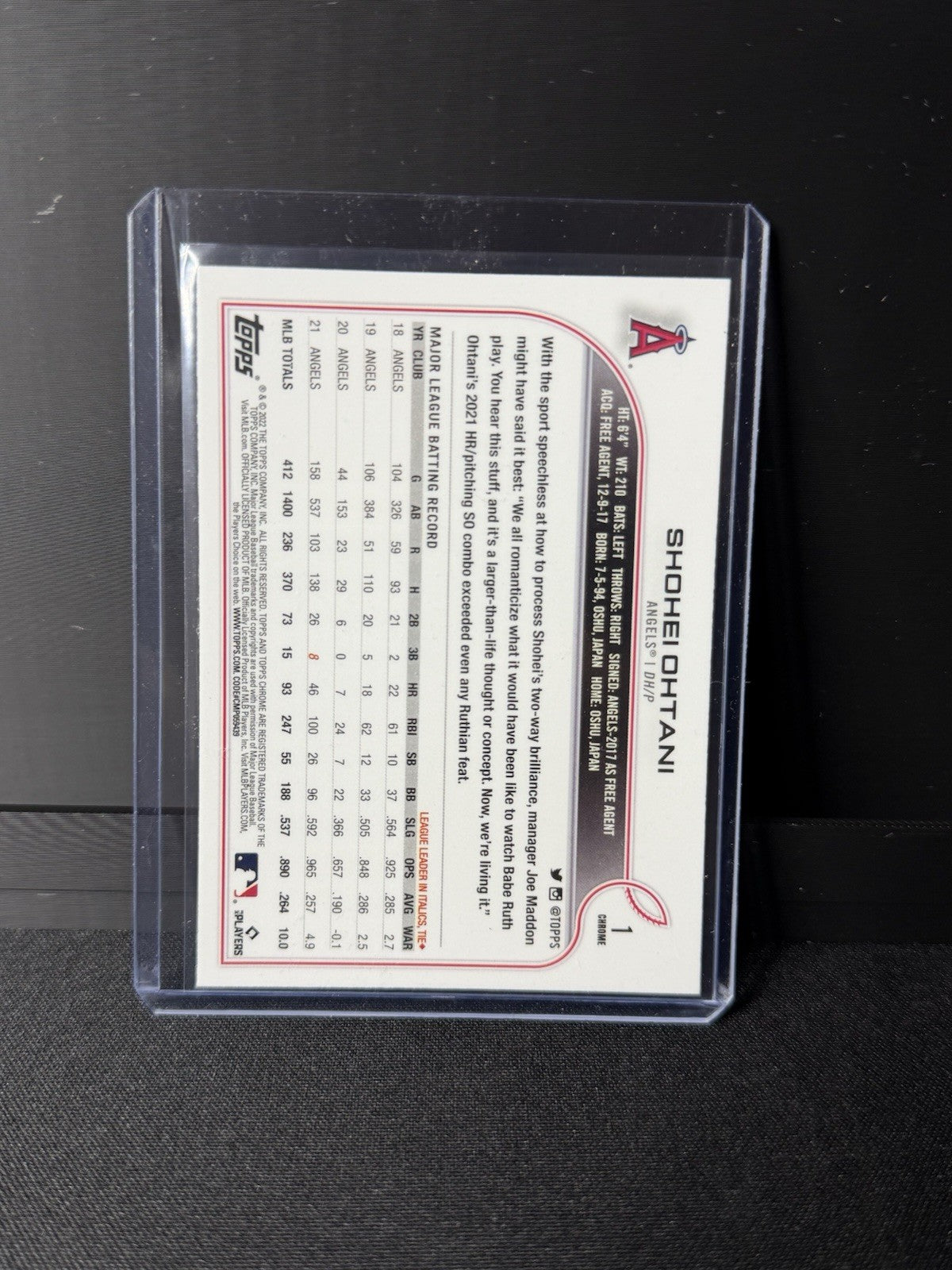 2022 Topps Chrome Sonic - Shohei Ohtani #1 Prism Refractor1