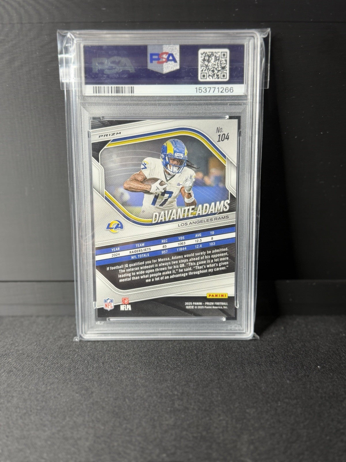 Panini 2025 Prizm Davante Adams #104 Red Prizm Rams PSA 10 Football1