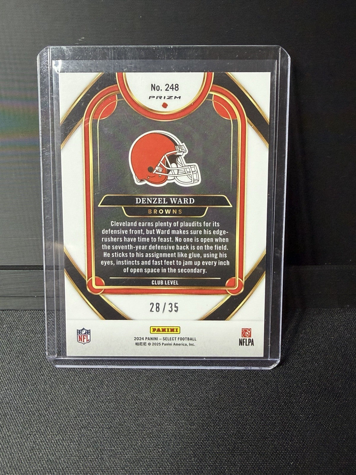 Panini 2024 Select Denzel Ward Club Level White Prizm #248 Browns 28/351