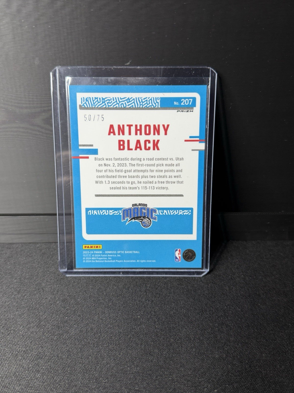 2023-24 Panini Donruss Optic Anthony Black Red Glitter Rated Rookie /751