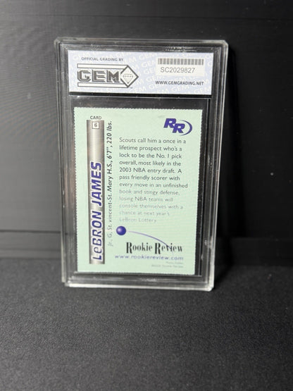 LeBron James 2002-03 Saint Vincent-St. Mary HS #6A Rookie GEM Grading Inc.1