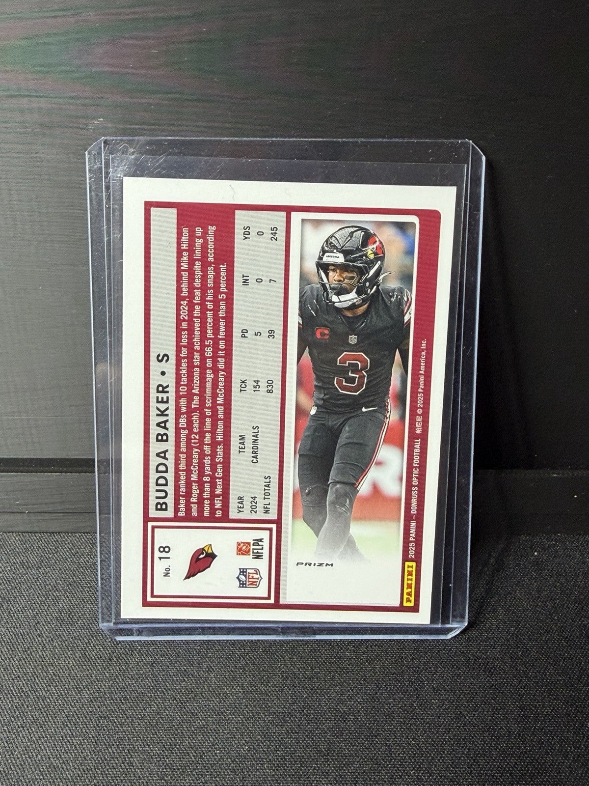 Panini 2025 Donruss Optic Football Budda Baker #18 Prizm Cardinals1