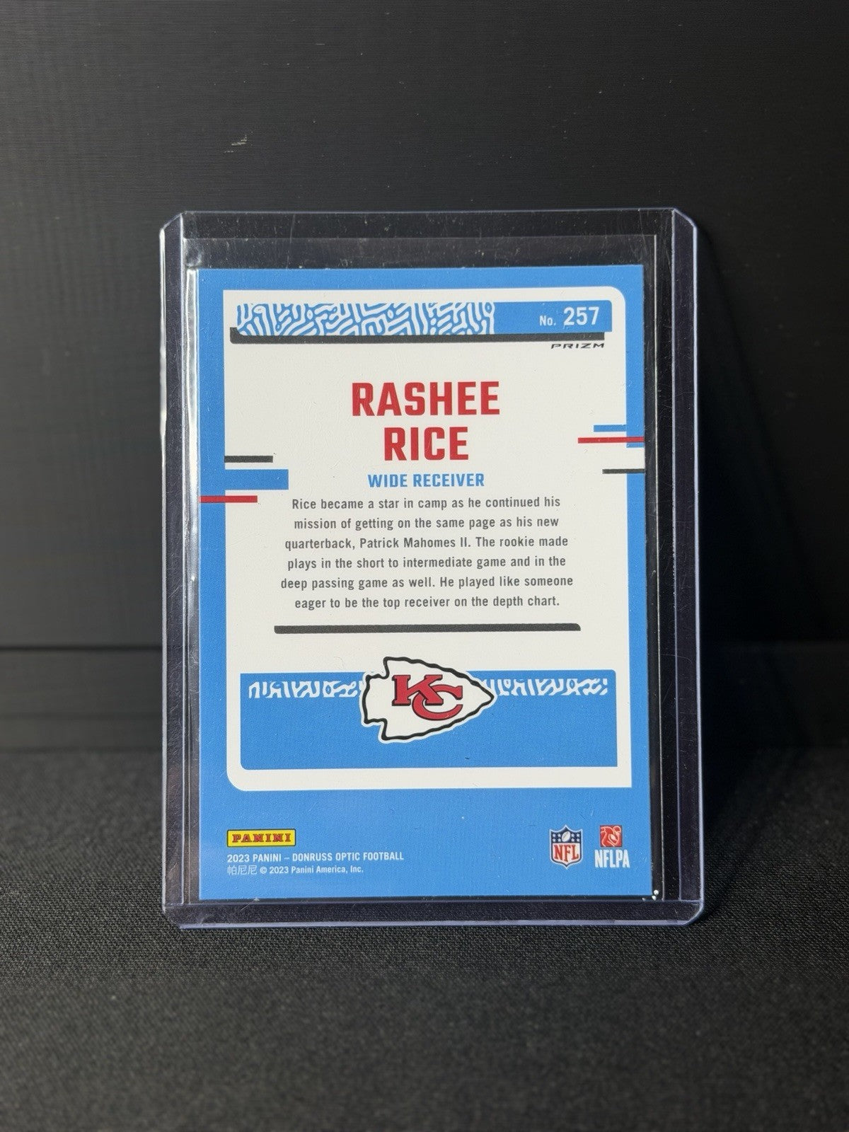  2023 Donruss Optic Rashee Rice Rated purple shock Rookie RC #257 Chiefs NFL1