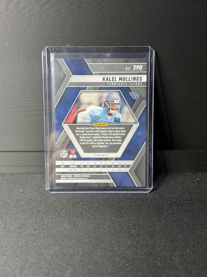 Panini 2025 Mosaic Kalel Mullings #390 Titans No Huddle Blue Prizm 71/99 Rookie1
