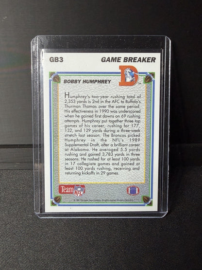 1991 Upper Deck Game Breakers Bobby Humphrey #GB3 Broncos1