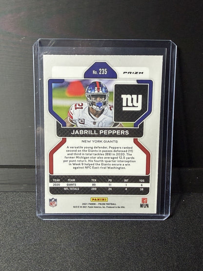 Panini 2021 Prizm Jabrill Peppers white glitter Prizm #235 New York Giants NFL1