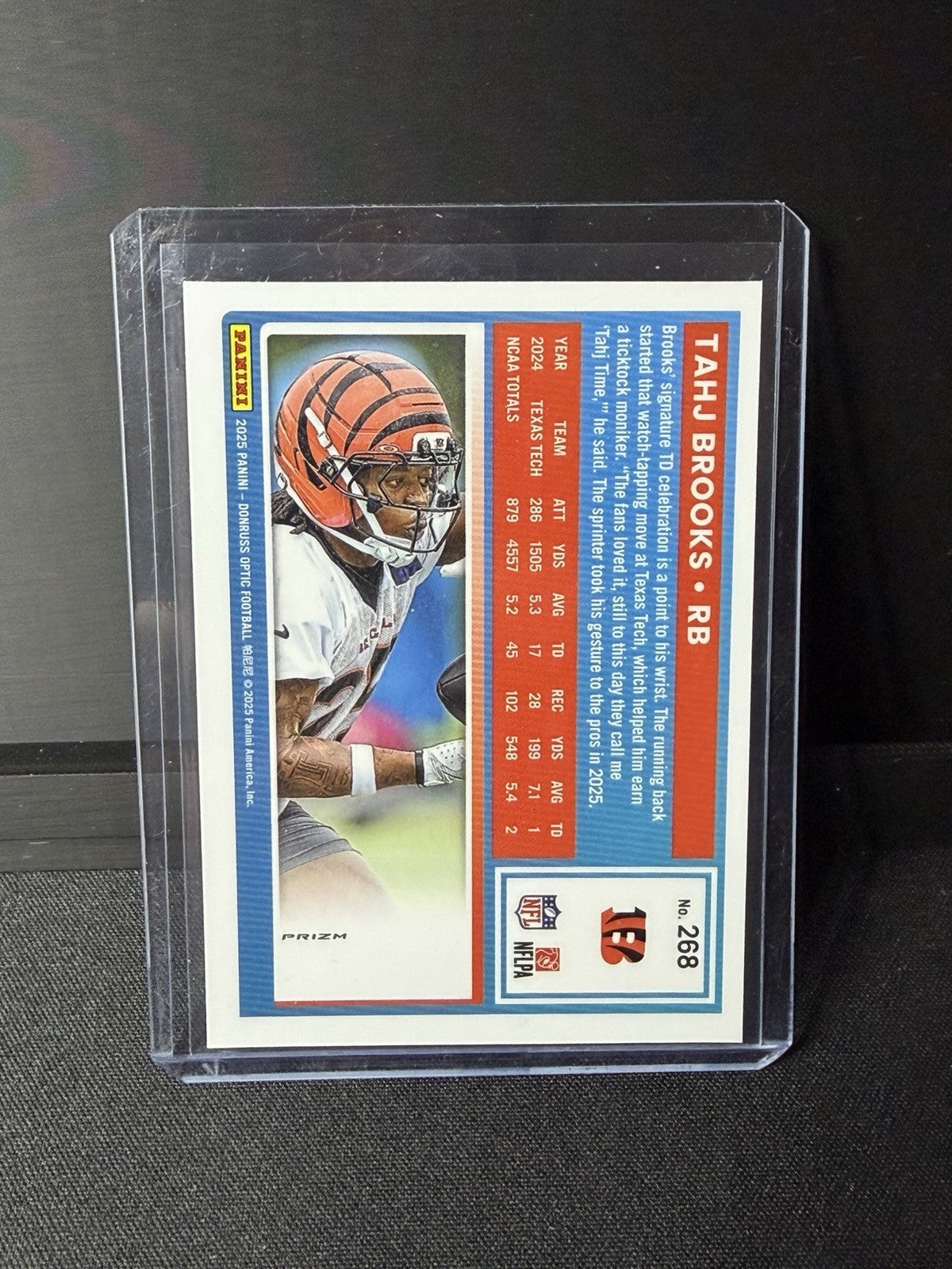 2025 Donruss Optic Tahj Brooks purple shock Rated Rookie #268 Bengals Football1