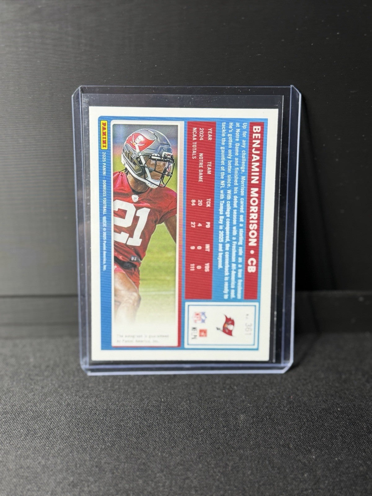 Panini 2025 Donruss Optic Benjamin Morrison Rated Rookie Auto /150 #236 Bucs1