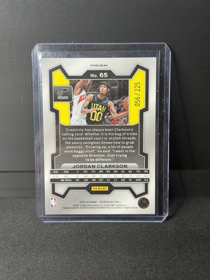Panini 2023-24 Prizm Teal Ice Prizm Jordan Clarkson #65 Utah Jazz /225 NBA1