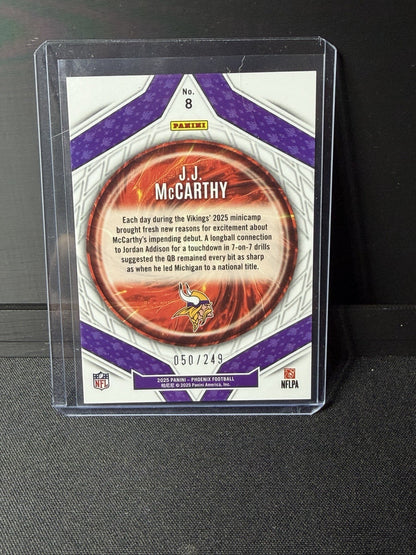 Panini 2025 Phoenix Paragon J.J. McCarthy #8 Vikings Serial Numbered /2491