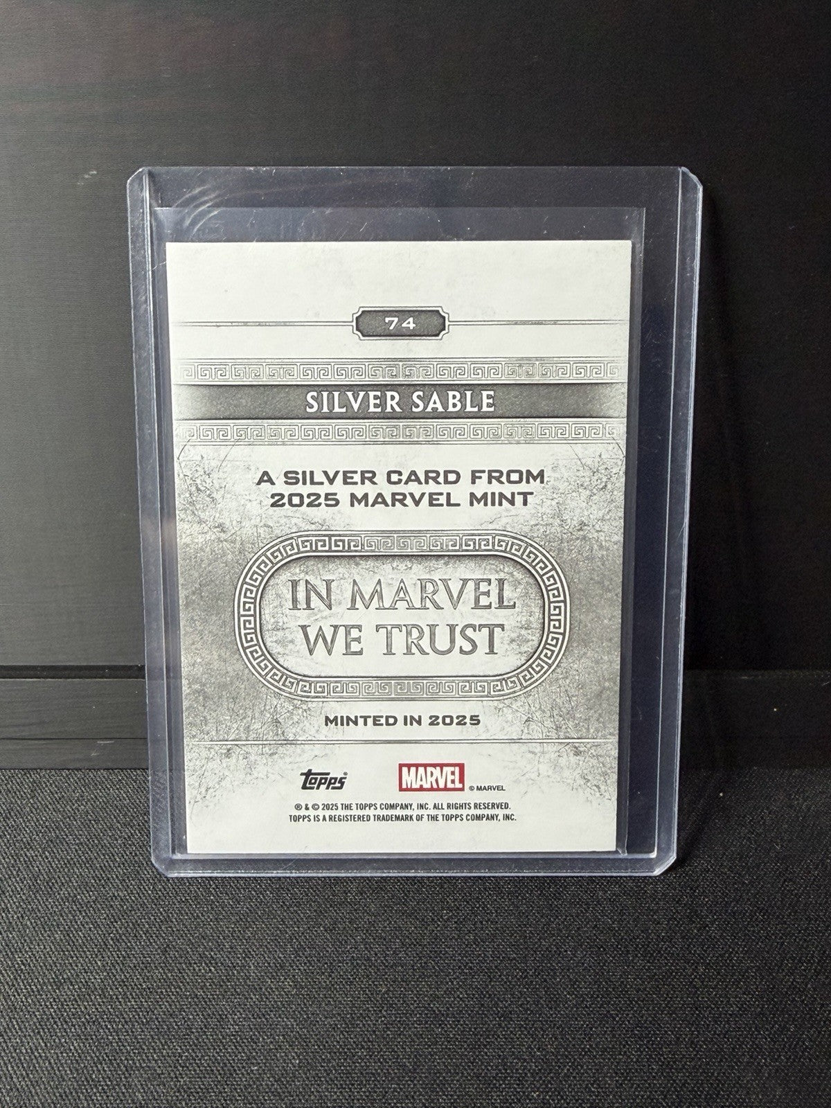 Topps 2025 Marvel Mint Silver Parallel Silver Sable #74 Chase Trading Card1