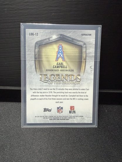 Topps 2025 Chrome earl Campbell Legends of the Gridiron LOG-12 Oilers1