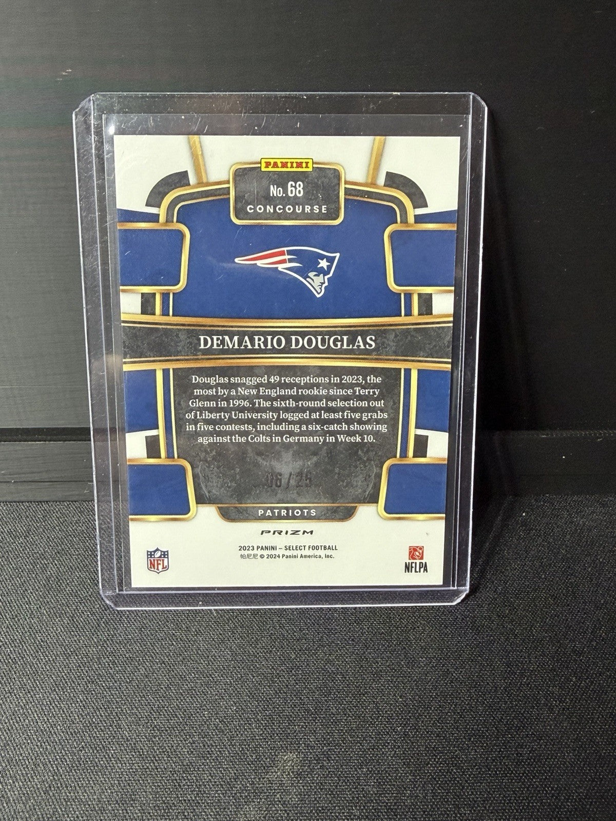 Panini 2023 Select Concourse Demario Douglas #68 Patriots Blue Prizm 06/251
