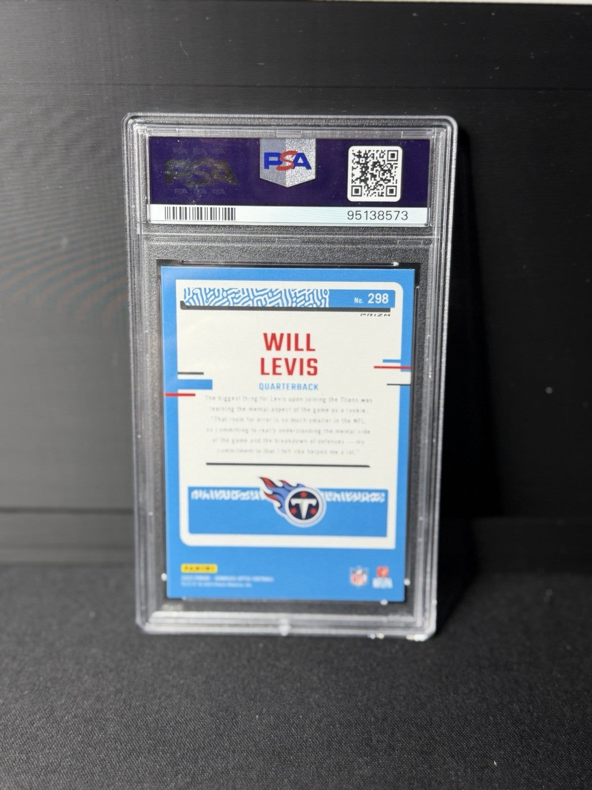 Panini 2023 Donruss Optic Rated Rookie Will Levis #298 Fire Prizm PSA 10 Titans1