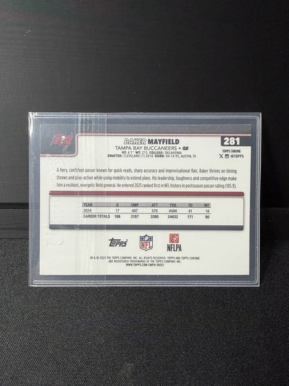 Topps 2025 Chrome Baker Mayfield pulsar #281 Tampa Bay Buccaneers1