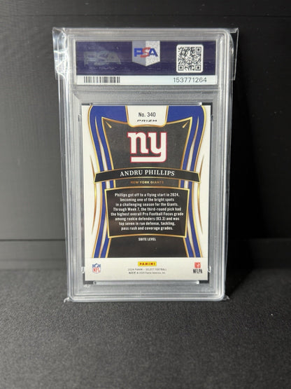 Panini 2024 Select Andru Phillips Cosmic #340 PSA 10 Giants Suite Level1