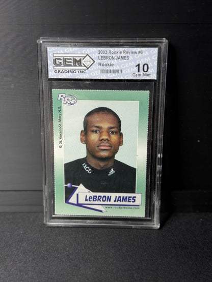 LeBron James 2002-03 Saint Vincent-St. Mary HS #6A Rookie GEM Grading Inc.0