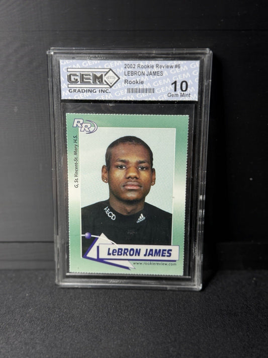 LeBron James 2002-03 Saint Vincent-St. Mary HS #6A Rookie GEM Grading Inc.0