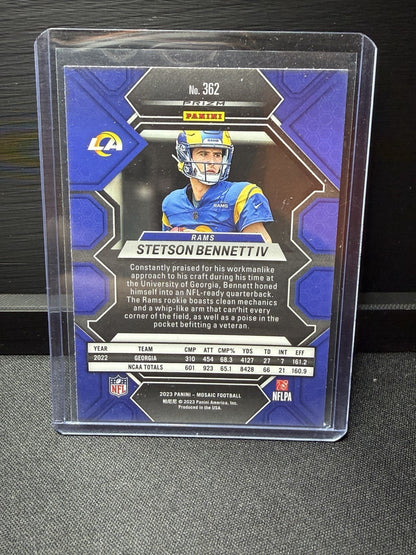 Panini 2023 Mosaic Stetson Bennett IV blue mosaic #362 Rookie NFL Debut LA Rams1