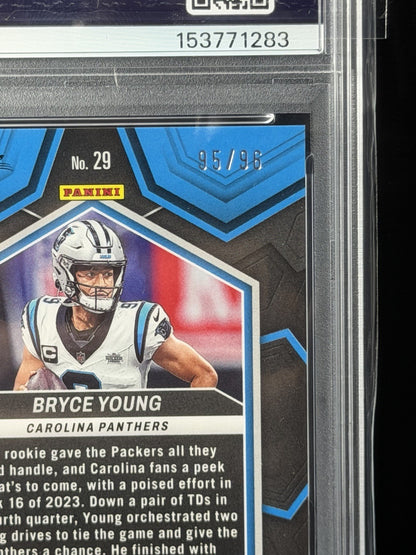 Panini 2024 Mosaic Bryce Young Blue Sparkle Prizm #29 PSA 9 /96 Panthers2