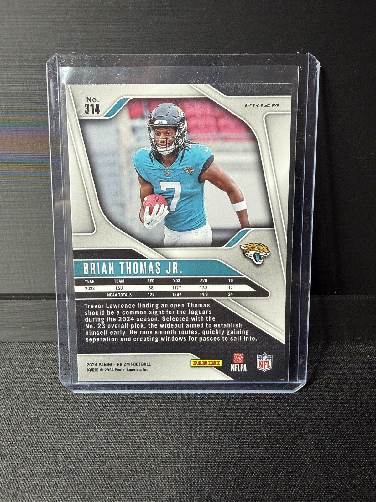 Panini 2024 Prizm Football Brian Thomas Jr. silver RC Prizm #314 Jaguars1