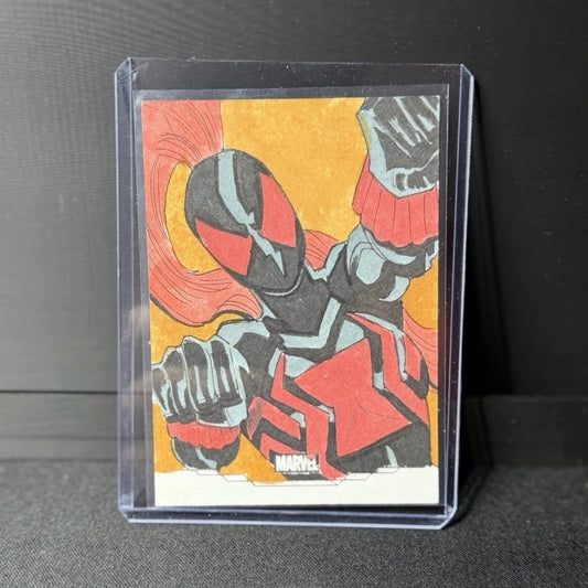 Topps Marvel Sketch Card Spider-Man Sketch Autographed by Isiah Xavier Bradley0