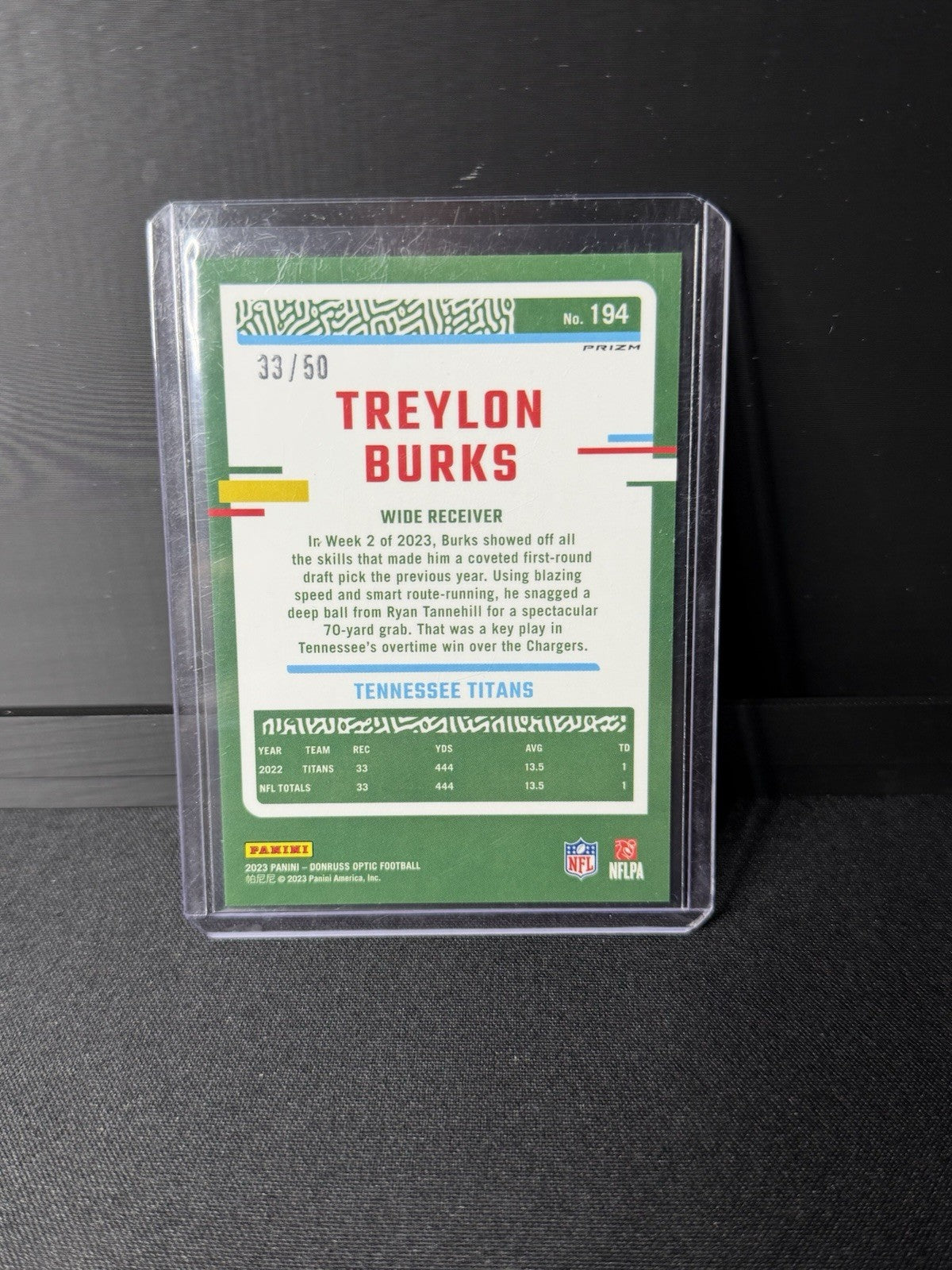 2023 Panini Donruss Optic - Treylon Burks #194 Purple Prizm /501