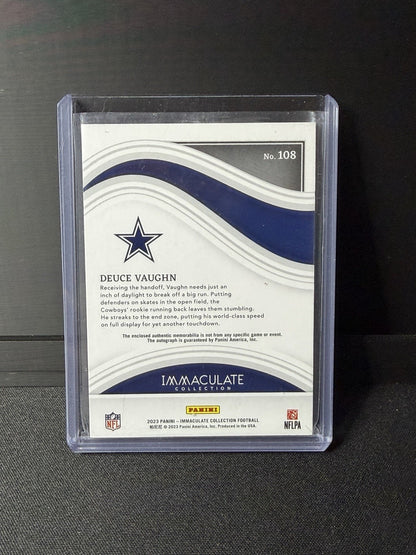 Panini 2023 Immaculate Immaculate Deuce Vaughn RC Patch Auto #108 /99 Cowboys1