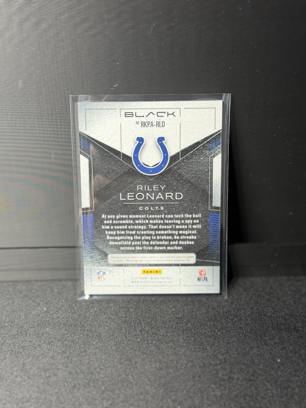 Panini 2025 Black Riley Leonard RC Patch Auto Colts Rookie Patch Autographs /2491