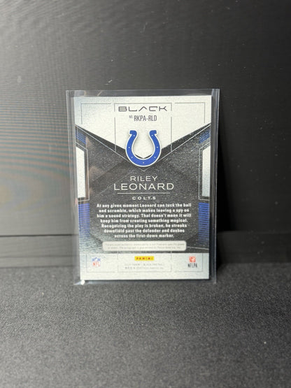 Panini 2025 Black Riley Leonard RC Patch Auto Colts Rookie Patch Autographs /2491