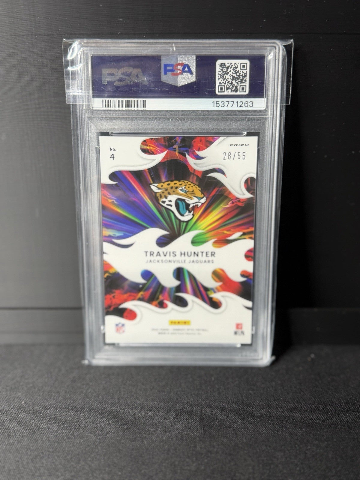 2025 Donruss Optic Travis Hunter Light It Up Ice Prizm Rookie PSA 10 28/551