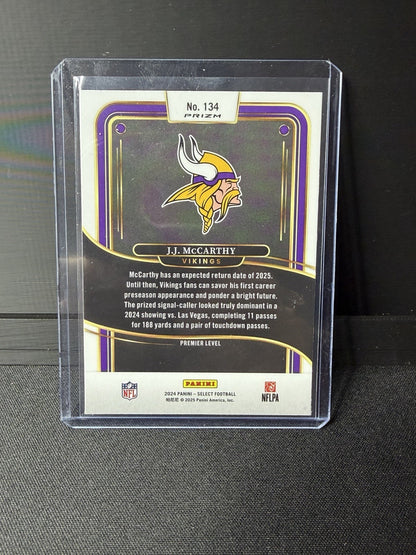 Panini 2024 Select Football J.J. McCarthy red yellow shock Rookie Vikings NFL1