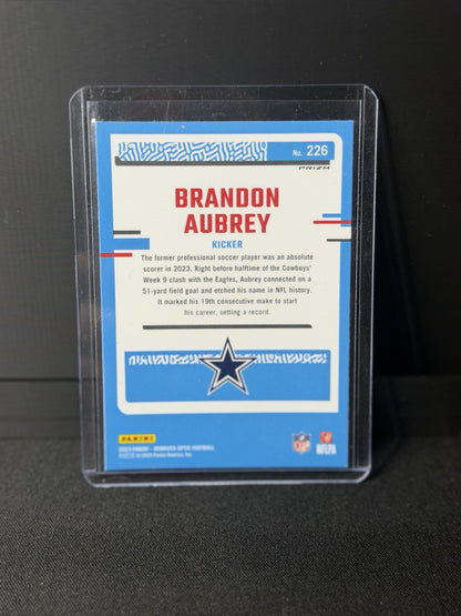 Panini 2023 Donruss Optic Rated Rookie Purple Shock Prizm Brandon Aubrey #2261