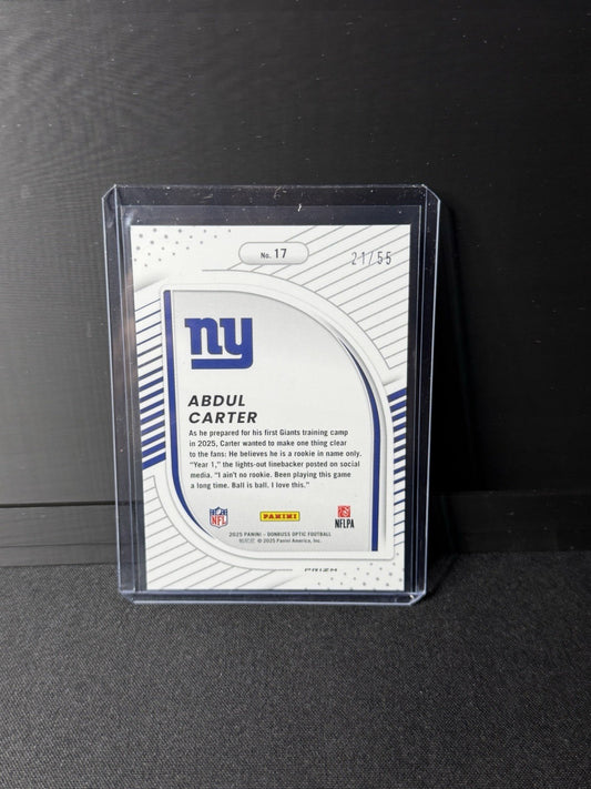 Abdul Carter 2025 Panini Donruss Optic #17 Ice Prizm Hidden Potential RC /551