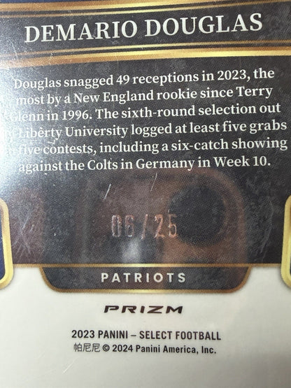Panini 2023 Select Concourse Demario Douglas #68 Patriots Blue Prizm 06/252