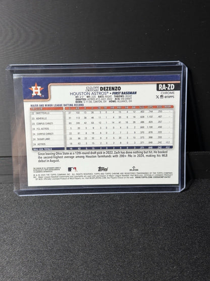 Topps 2025 Chrome Zach Dezenzo Rookie Autographs RC Auto #RA-ZD Astros1