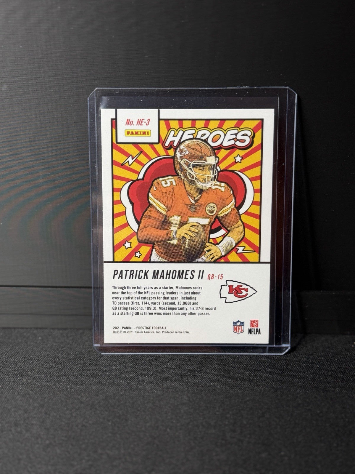 Panini 2021 Prestige Heroes Insert #HE-3 Patrick Mahomes II Kansas City Chiefs1