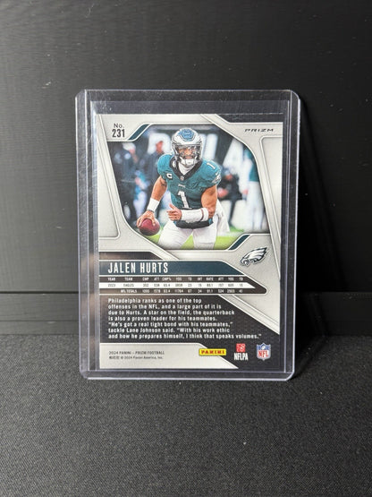 Panini Prizm 2024 Jalen Hurts Green Ice Prizm #231 Philadelphia Eagles1