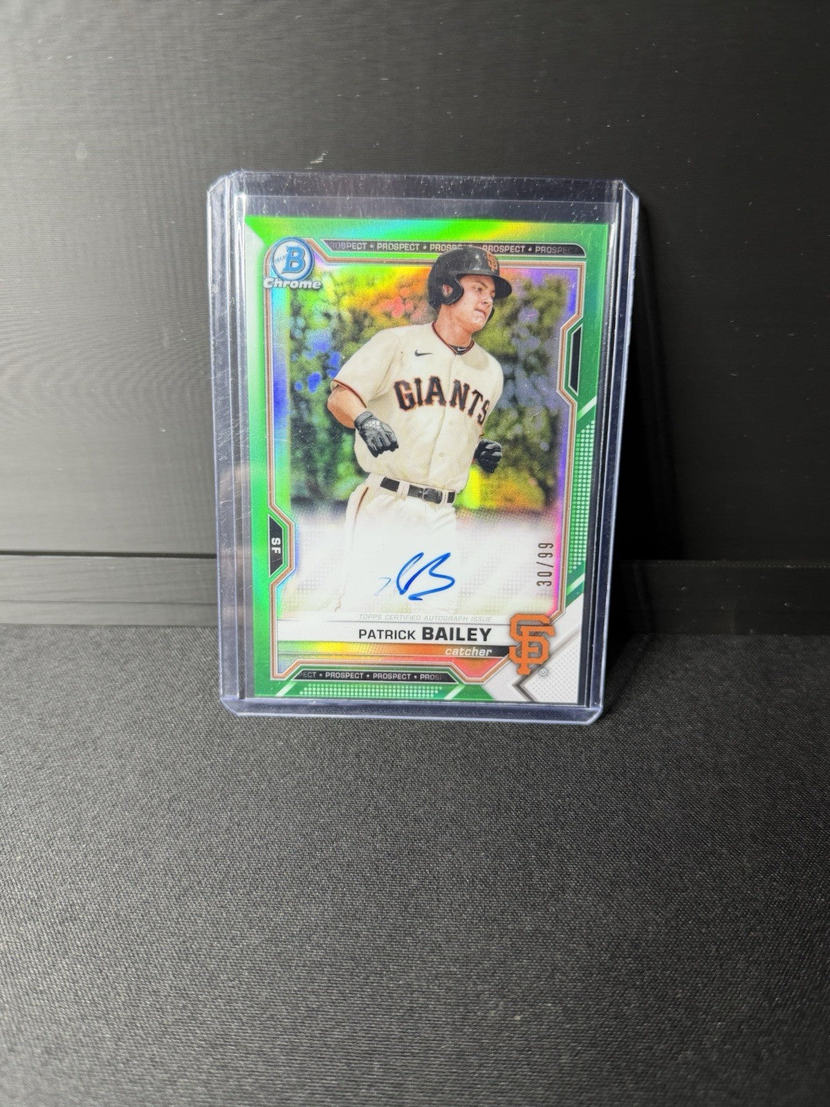 2021 Bowman Chrome AUTO GREEN REFRACTOR SP /99 Patrick Bailey RC #CPA-PB (b3)0