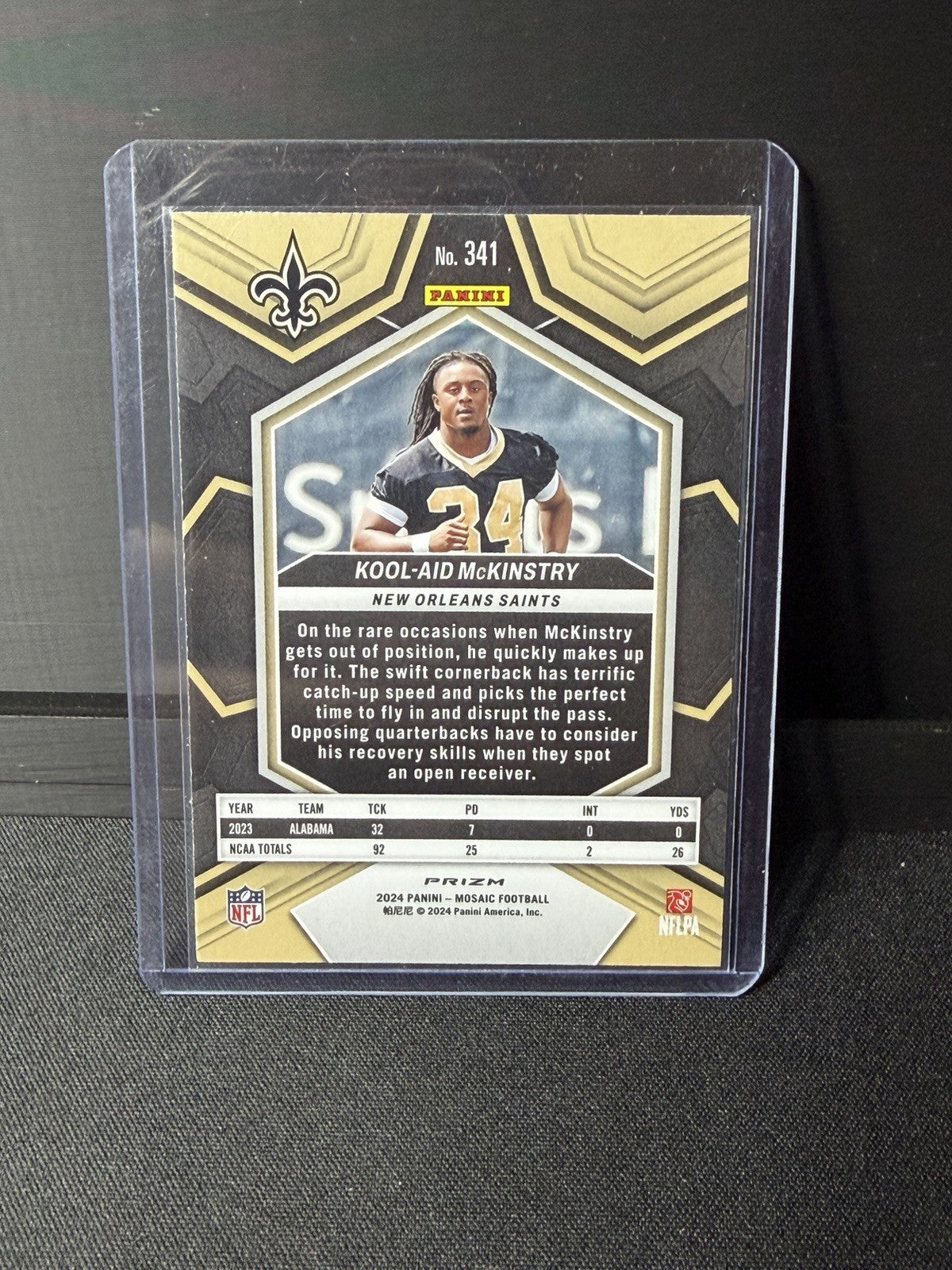  2024 Mosaic Kool-Aid McKinstry green mosaic RC Rookie #341 New Orleans Saints1