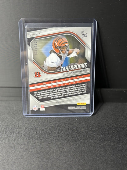 2025 Prizm Tahj Brooks silver scope Rookie Choice Autographs #335 /100 Bengals1
